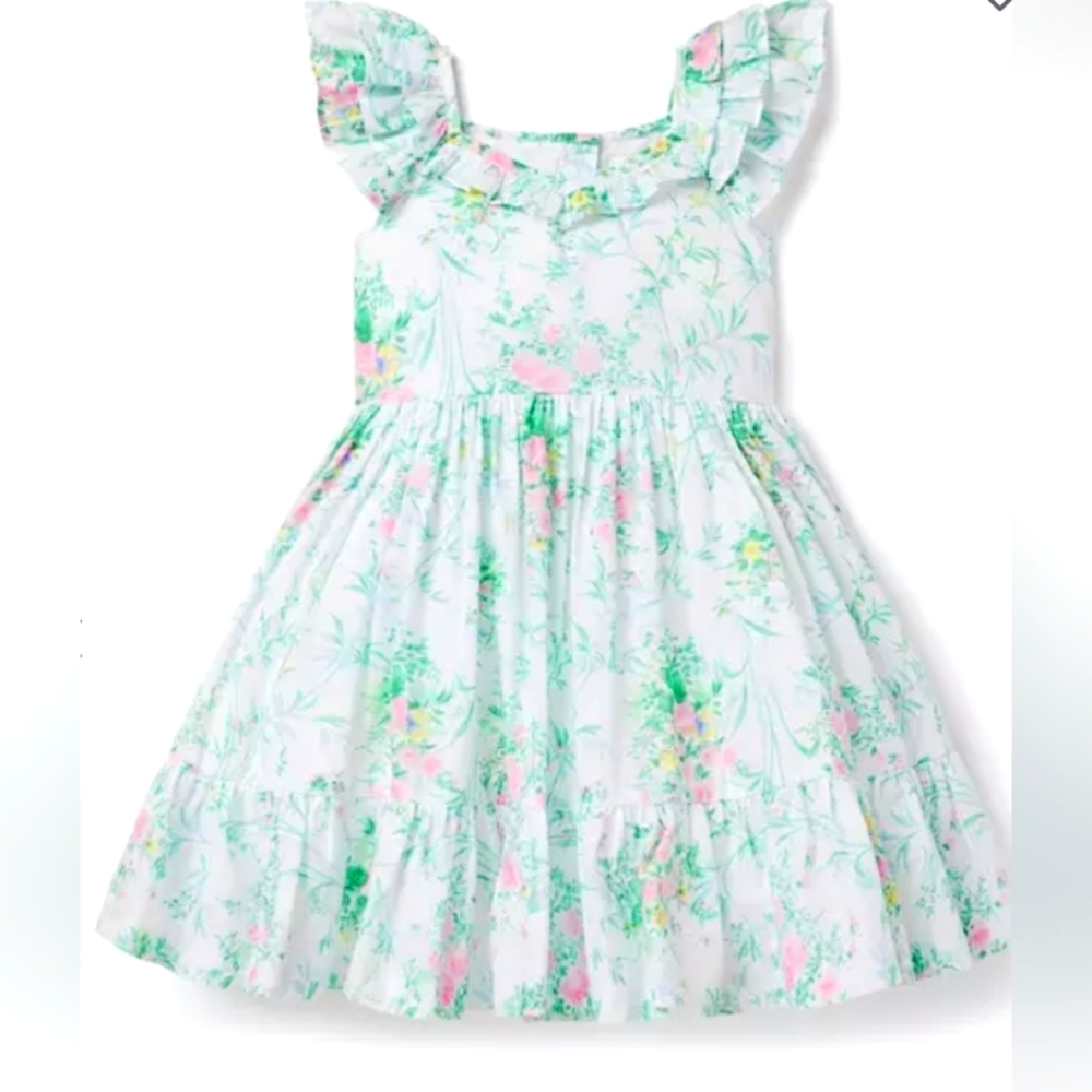 Janie and Jack Flowerly Dress size 5 with Matching Headband